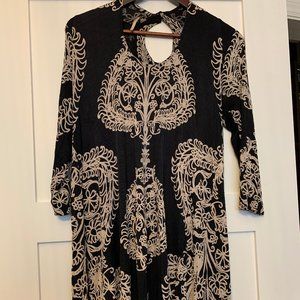 Free People Swing Dress in Black and Cream Size XS